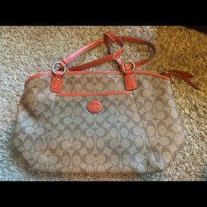 Classic coach print. Orange strap. USED
